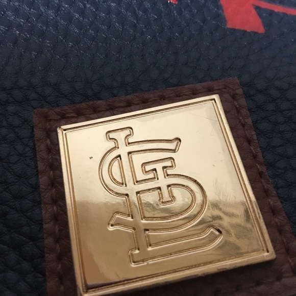 St. Louis Cardinals Baseball Navy Blue Red Gold Chain Crossbody Purse Bag NWOT - Picture 4 of 9